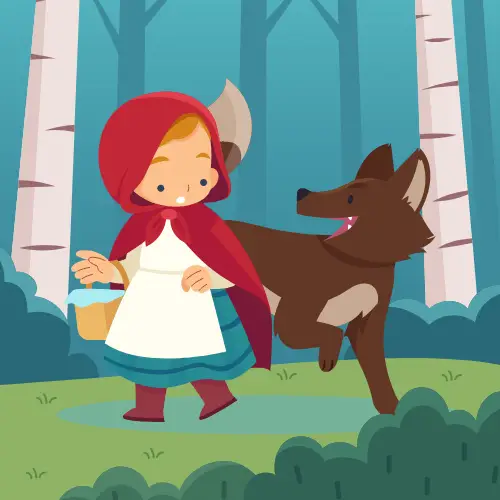 Ilustración sobre cuentos infantiles donde aparece un castillo, un libro, un caballero...